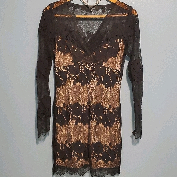 Jump Apparel Eyelash Fringed A-line Bodycon Dress - Black - Picture 5 of 10